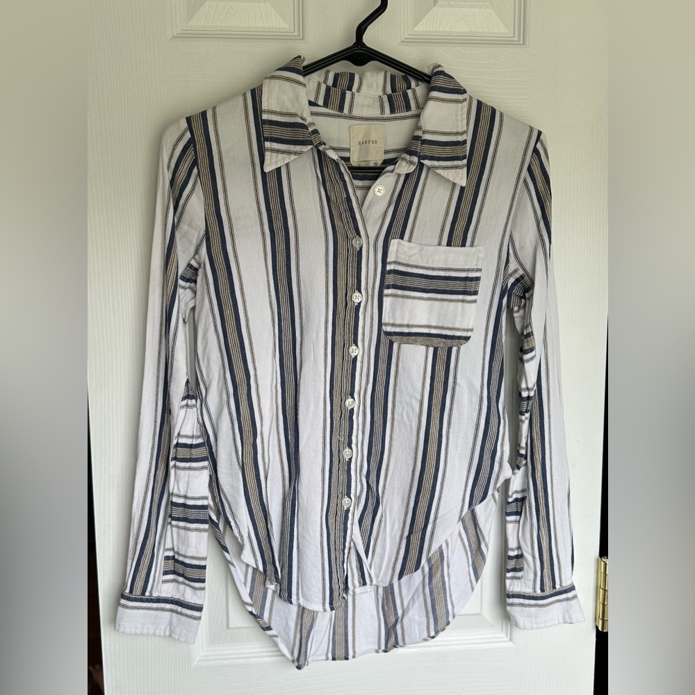 Harper Button Up Denim Blouse